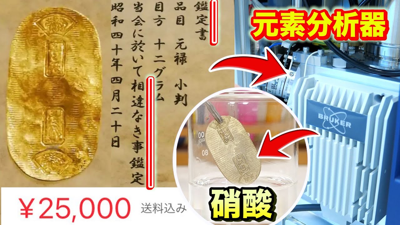 【鑑定書付の小判】元素分析してみたら・・・