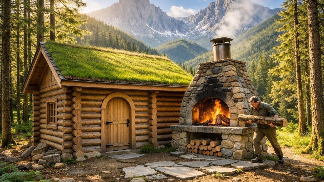 Built a Cozy Log Cabin in the Wild | Solo Bushcraft Survival | Dream Wooden Cabin in the Forest