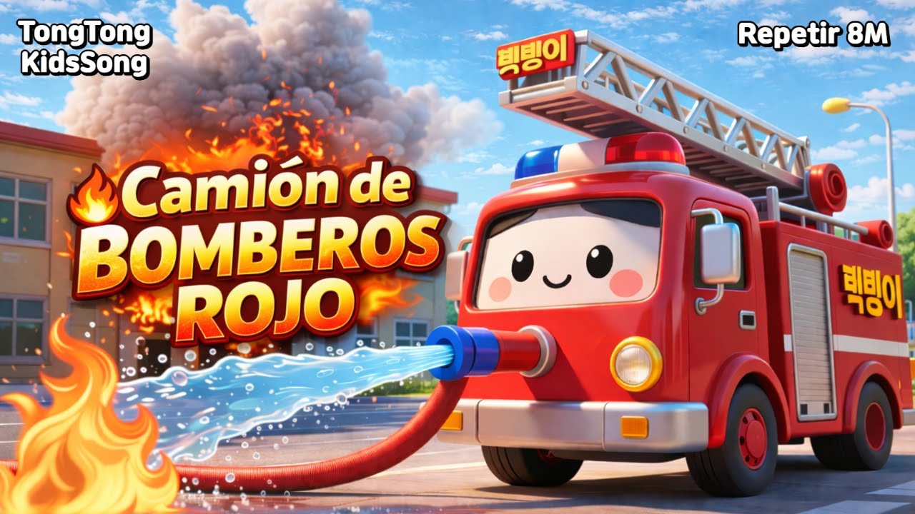 🚒 El Camión Rojo de Bomberos 🔥 Canciones Educativas para Niños | Música Infantil| |TongTong
