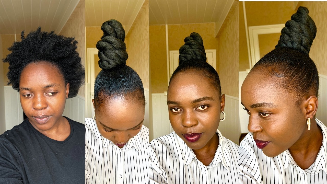 ГЛАДКИЙ ИСКУССТВЕННЫЙ ПУЧОК НА НАТУРАЛЬНЫХ ВОЛОСАХ 4C | ПРОСТОЙ РУКОВОДСТВО ПО СОЗДАНИЮ ПУЧКА НА ...