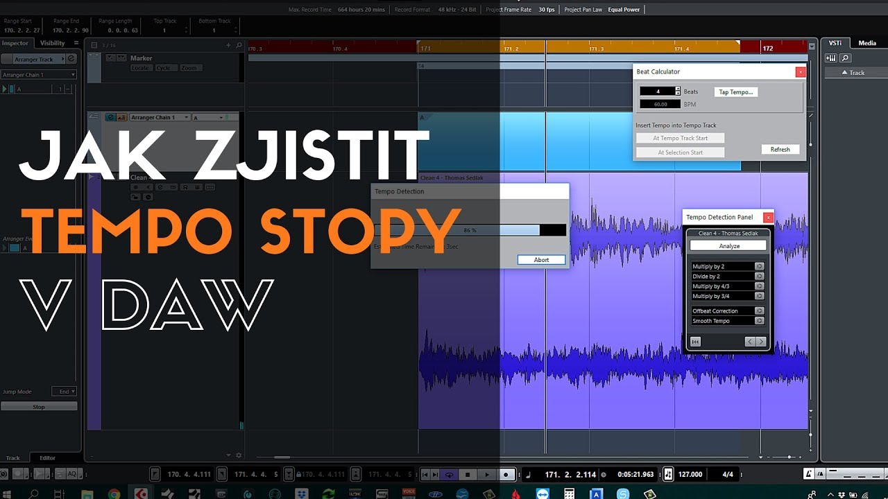 Jak zjistit tempo stopy v DAW