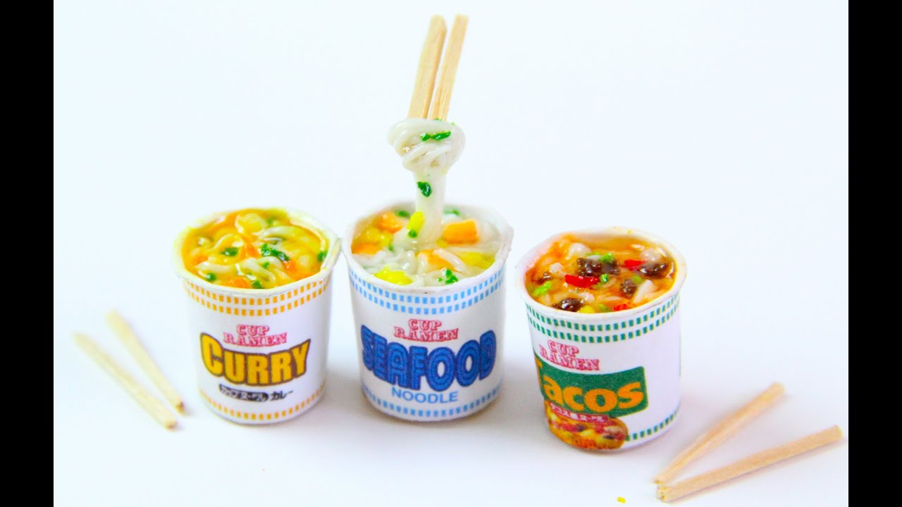 Miniature Cup Ramen - Polymer Clay Japanese Cup Noodle Tutorial