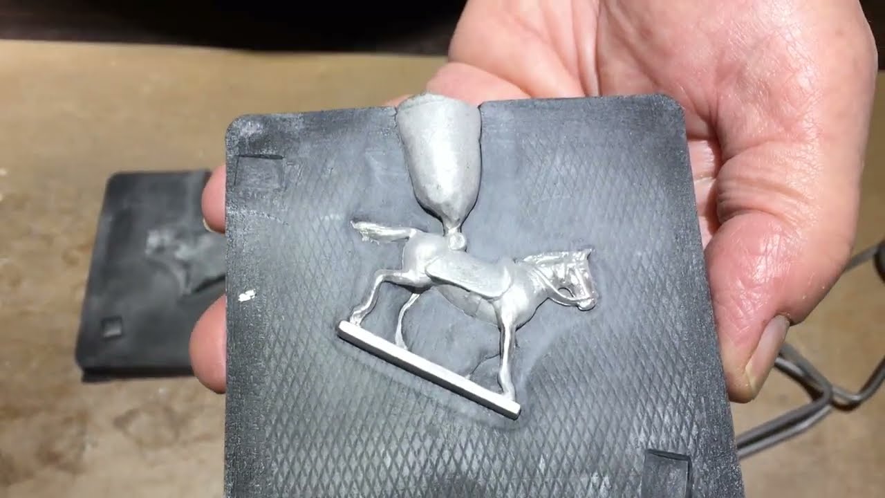 How to cast a metal miniature horse from a Prince August rubber mould easily. Mould is PA511.
