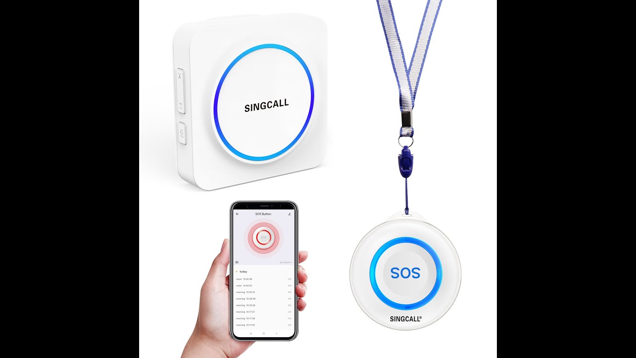 SINGCALL Caregiver Receiver and Tuya WiFi SOS Button WE57 Blue Color