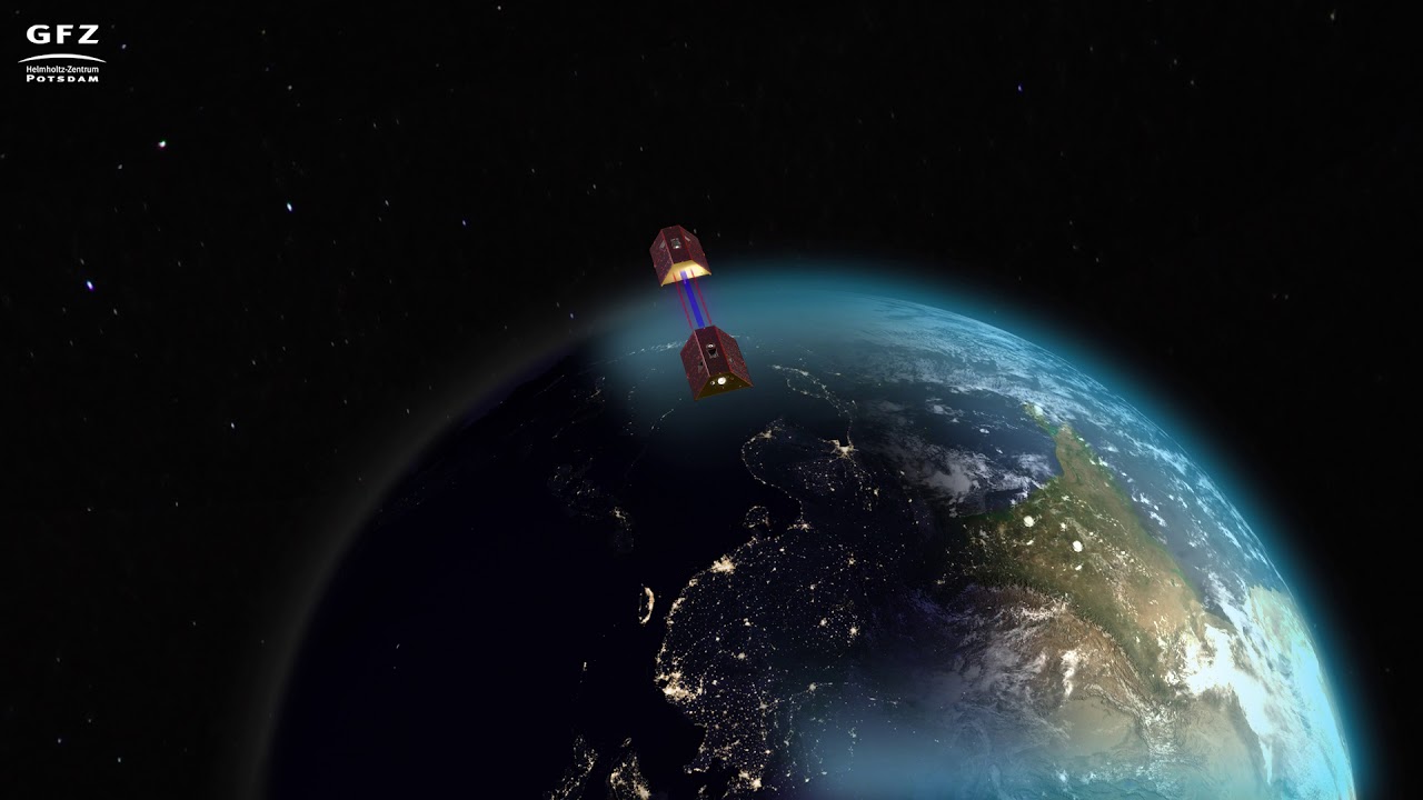 Animation des Satelliten-Duos GRACE-FO