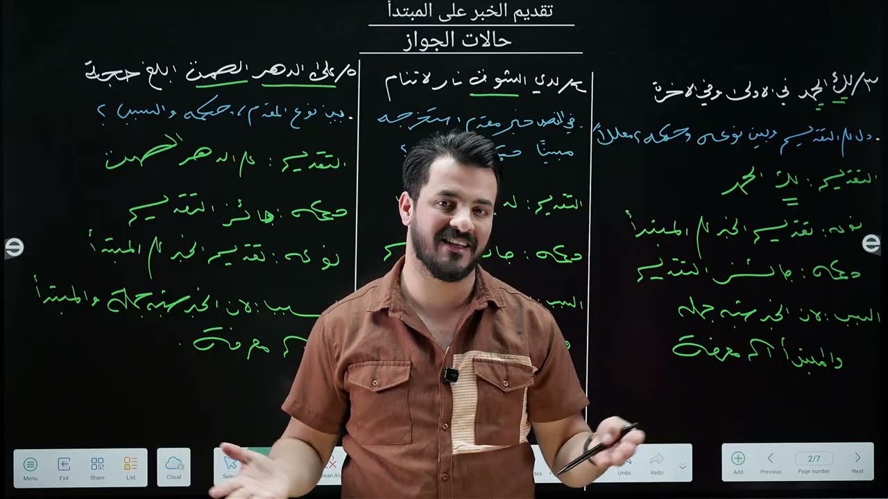 التقديم والتاخير 3| تقديم الخبر جوازا كاملا | أ.  منتظر الحميداوي 