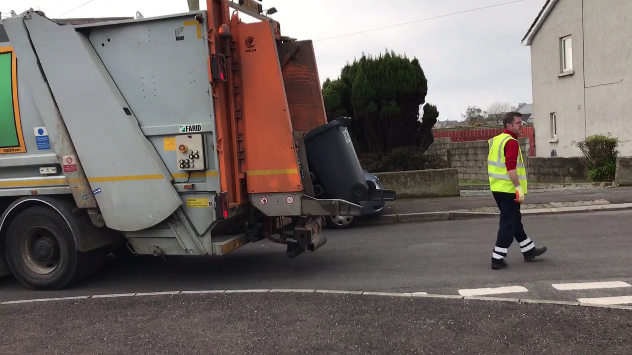 Garbage truck in Northern Ireland working