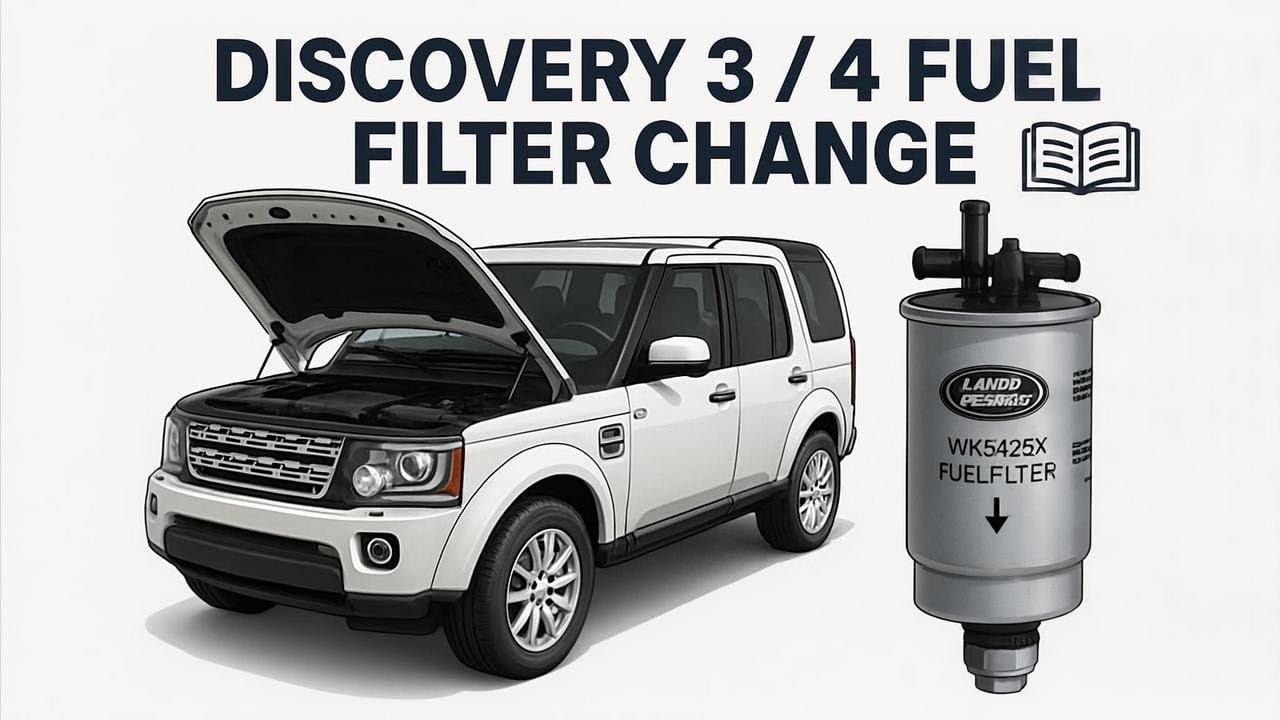 How to change diesel fuel filter on Land Rover Discovery 3/4 3.0 TDV6 LR3 LR4 LR009705