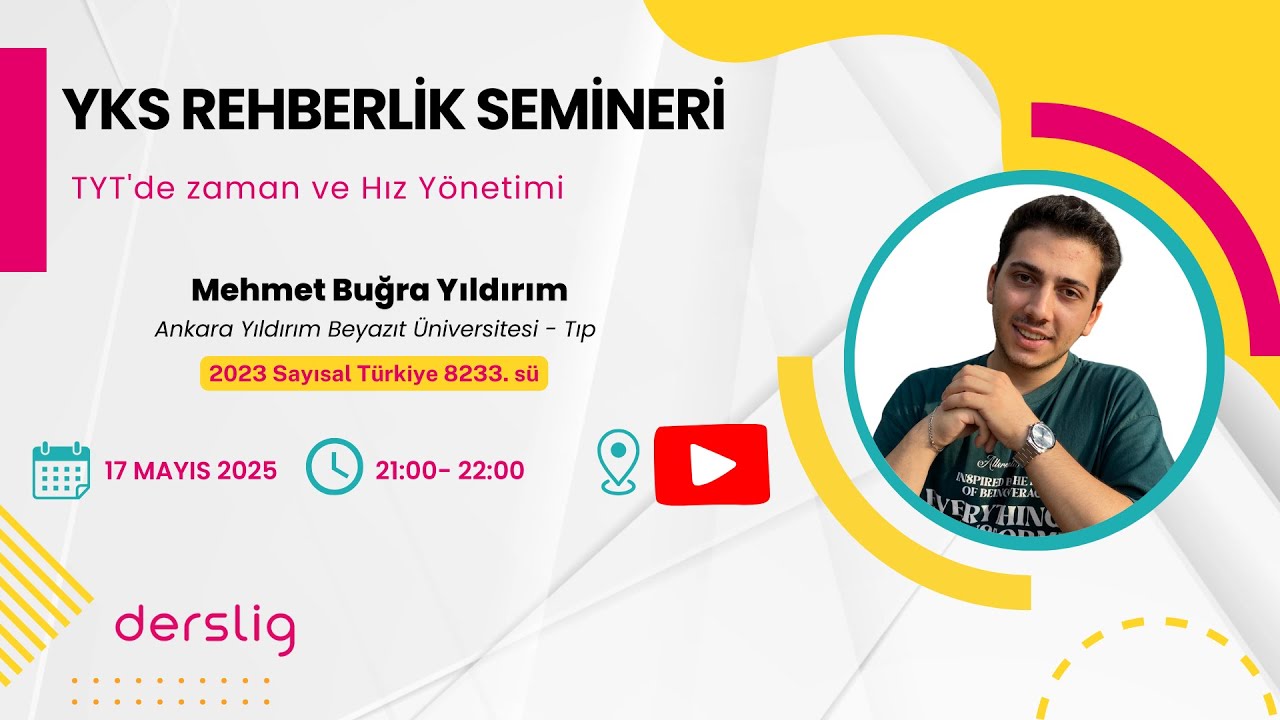 TYT'de Zaman ve Hız Yönetimi  6. YKS Rehberlik Semineri