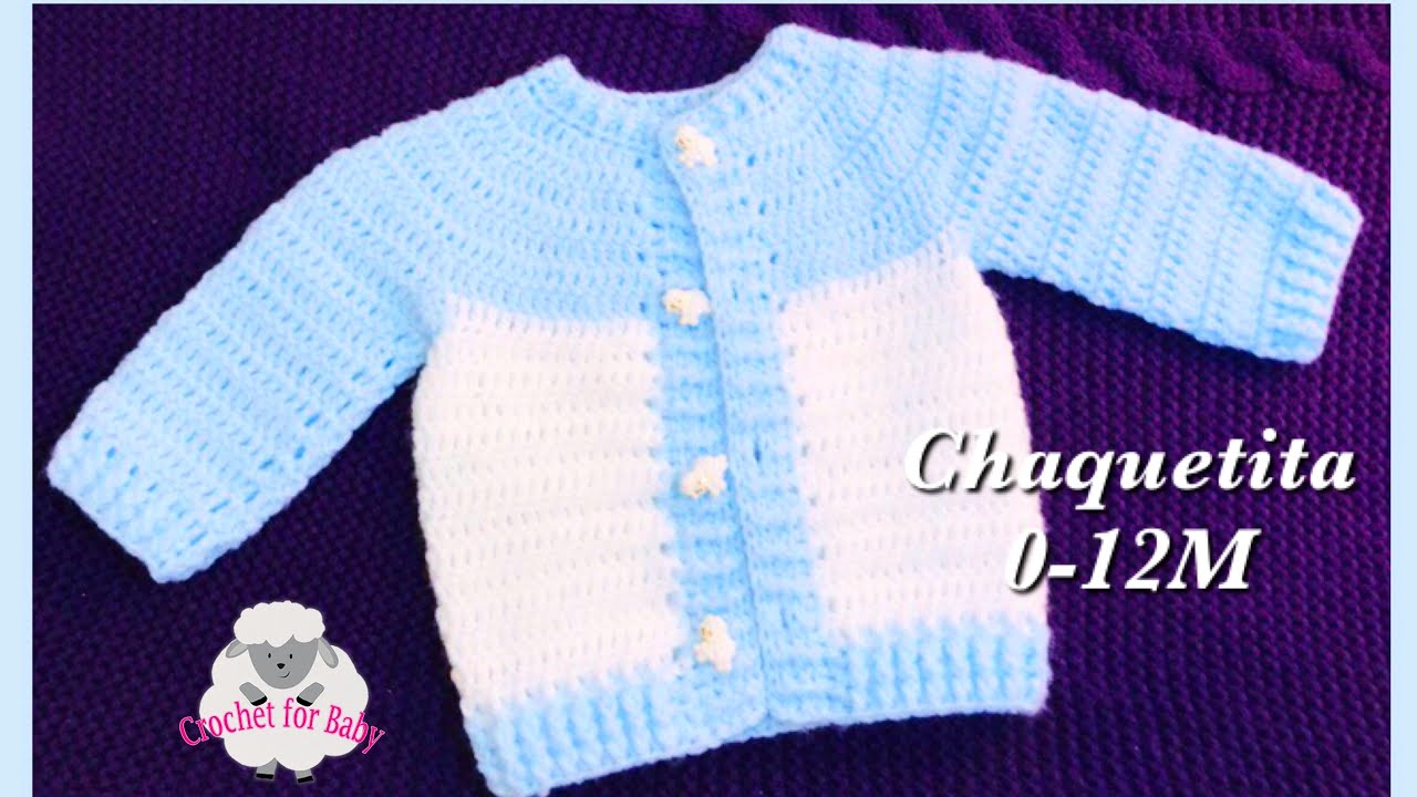 Como tejer Chaquetita | chambrita fácil para bebé  a croché para  principiante Crochet for Baby #189