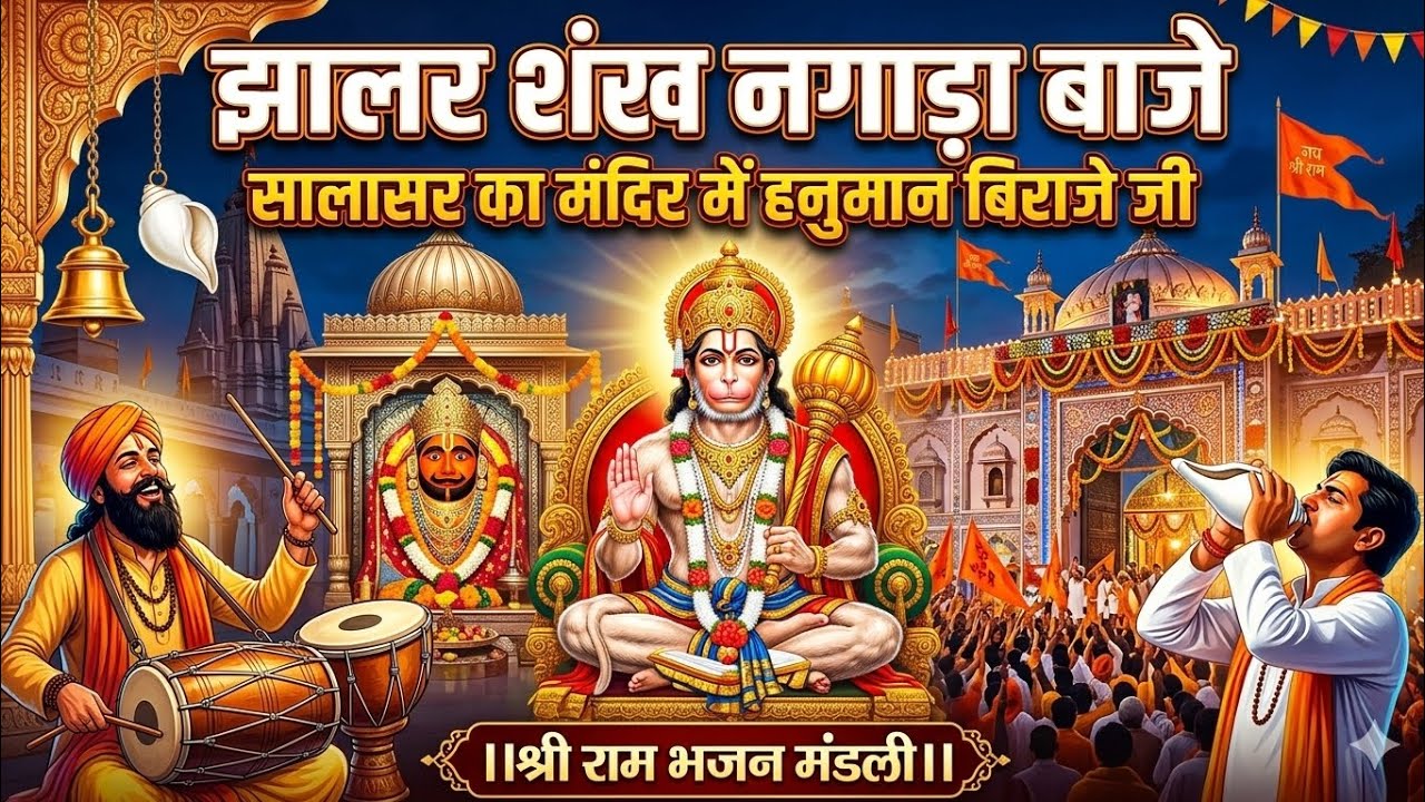 झालर शंख नगाड़ा बाजे सालासर का मंदिर में हनुमान बिराजे जी | #youtubevideo #राम