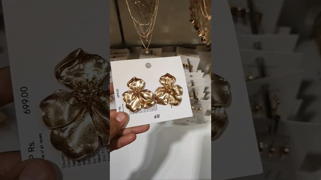 h&m latest golden flower earring | h&m latest jewelry collection | h&m earrings #h&m #shorts #yt
