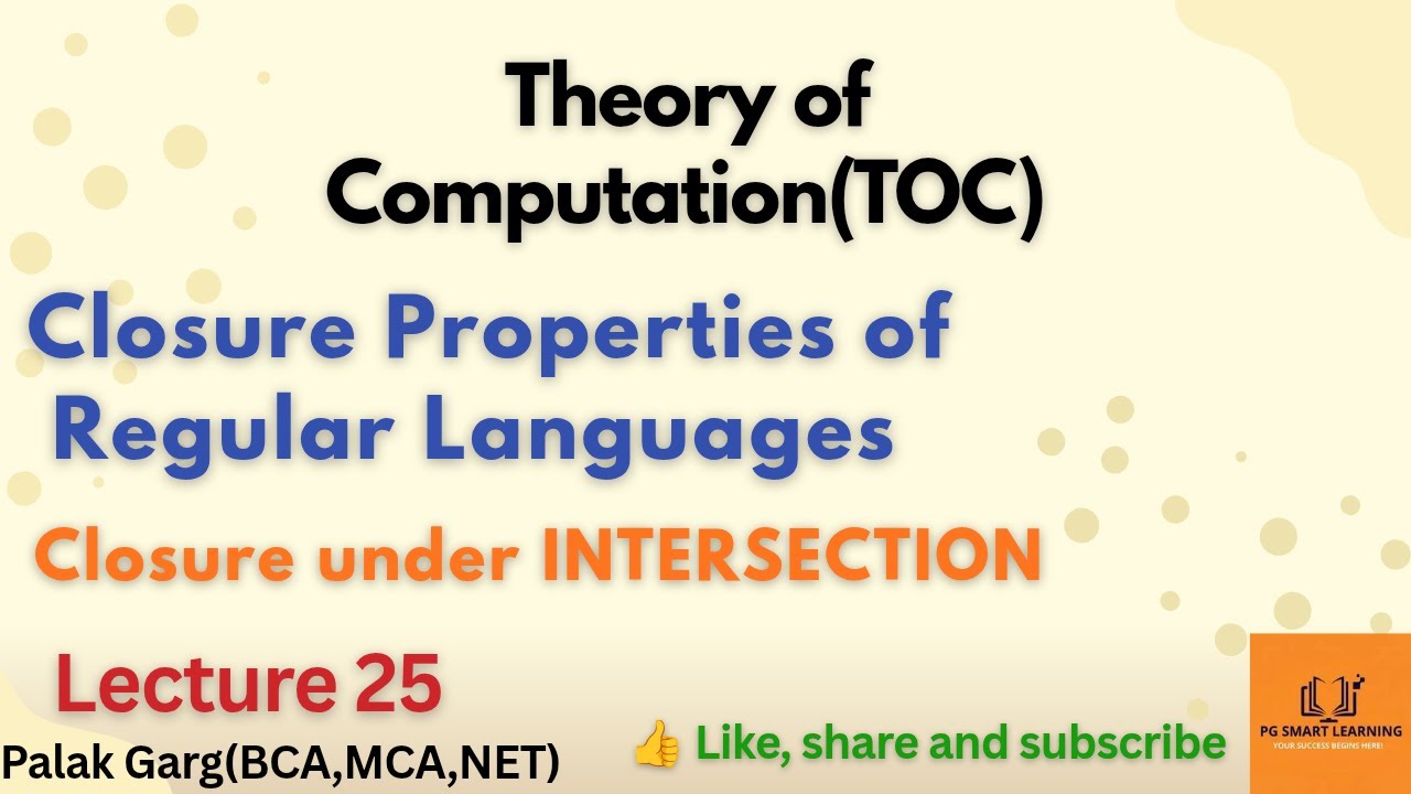 Closure Property of Regular Languages in Toc |Closure under INTERSECTION
