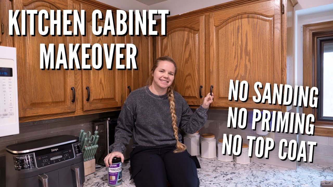 Painting OAK Kitchen Cabinets the EASY Way!