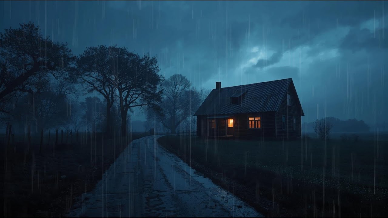 Calm Countryside Night Ambience | ASMR Rain Sounds for Deep Sleep