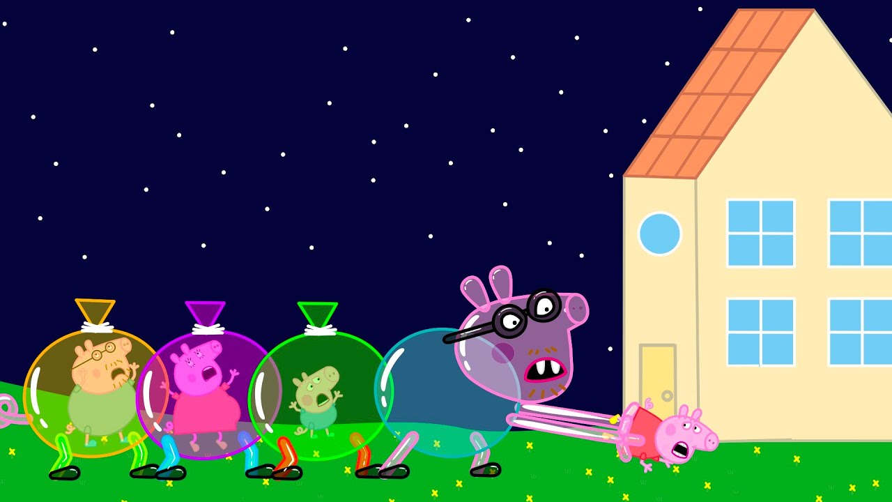 Peppa Pig and the balloon monster 🎈 attack the baby shower 🍼 | Peppa parody animation #peppapig #pig