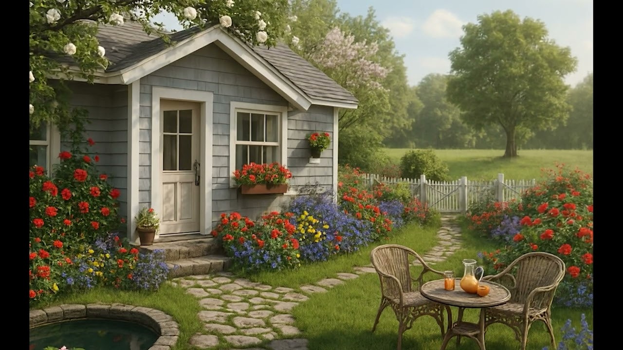 Cottage Garden Serenity 🌸🎹 | Spring Lofi Jazz with Blooming Flowers & Tea Time Ambience