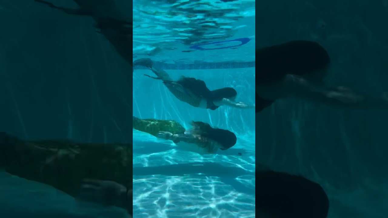 Couples mermaid swim session! 😂😂 Finfolk sent me and @Voicesofjake these incredible tails!