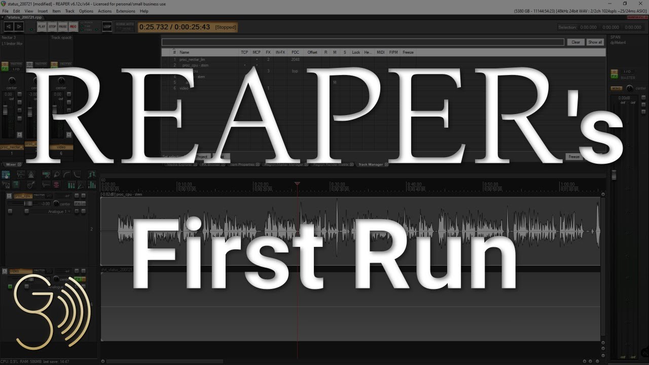 REAPER's First Run - Windows - REAPER DAW Tutorial