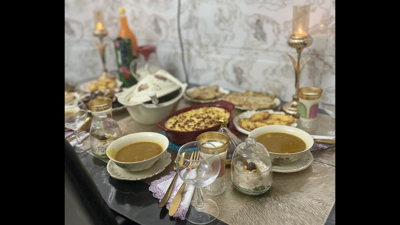 تحضير مائدة الافطار لاول رمضان مع تحضير الحريرة و مقتطفات من كل شيء❤️🌙صحا فطوركم