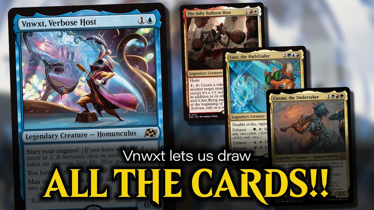 Vnwxt Verbose Host против Coram против Loot против Jolly Balloon Man | Игра MTG Commander