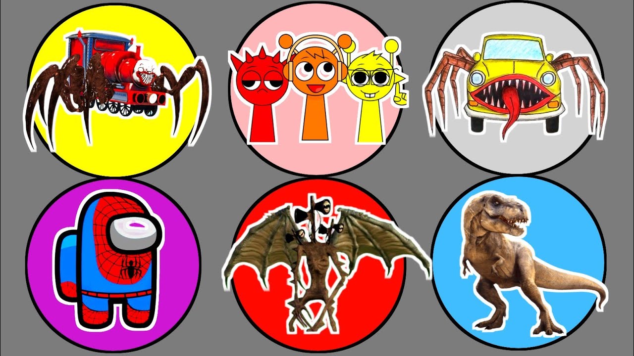 Spin Wheel !! Among Us vs Sprunki, Siren Head Devil, Car Eater, T-rex, Chocho Charles 