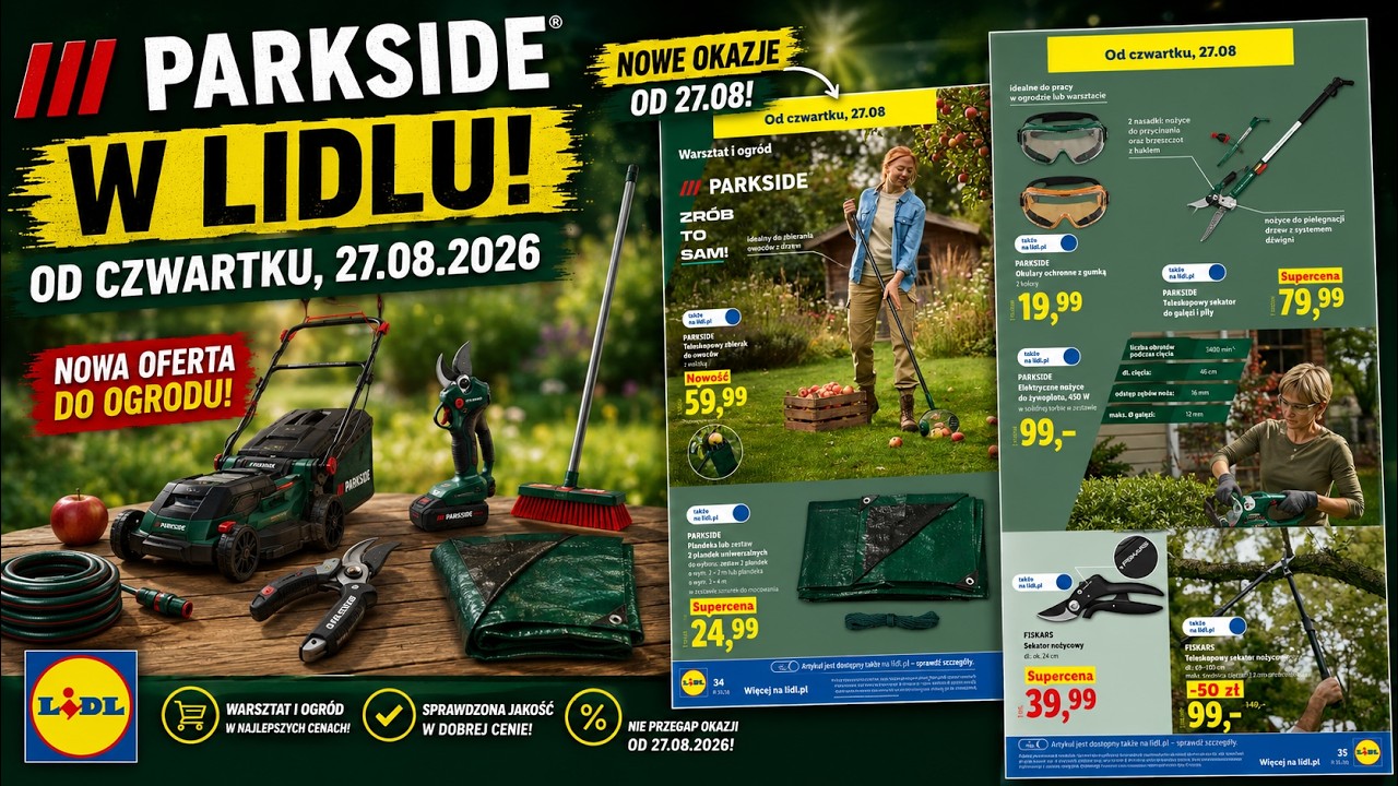 PARKSIDE w Lidlu! 😲 Nowa dostawa narzędzi od 27.08.2026