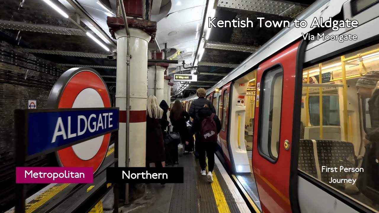London Underground First Person Journey: Kentish Town to Aldgate via Moorgate