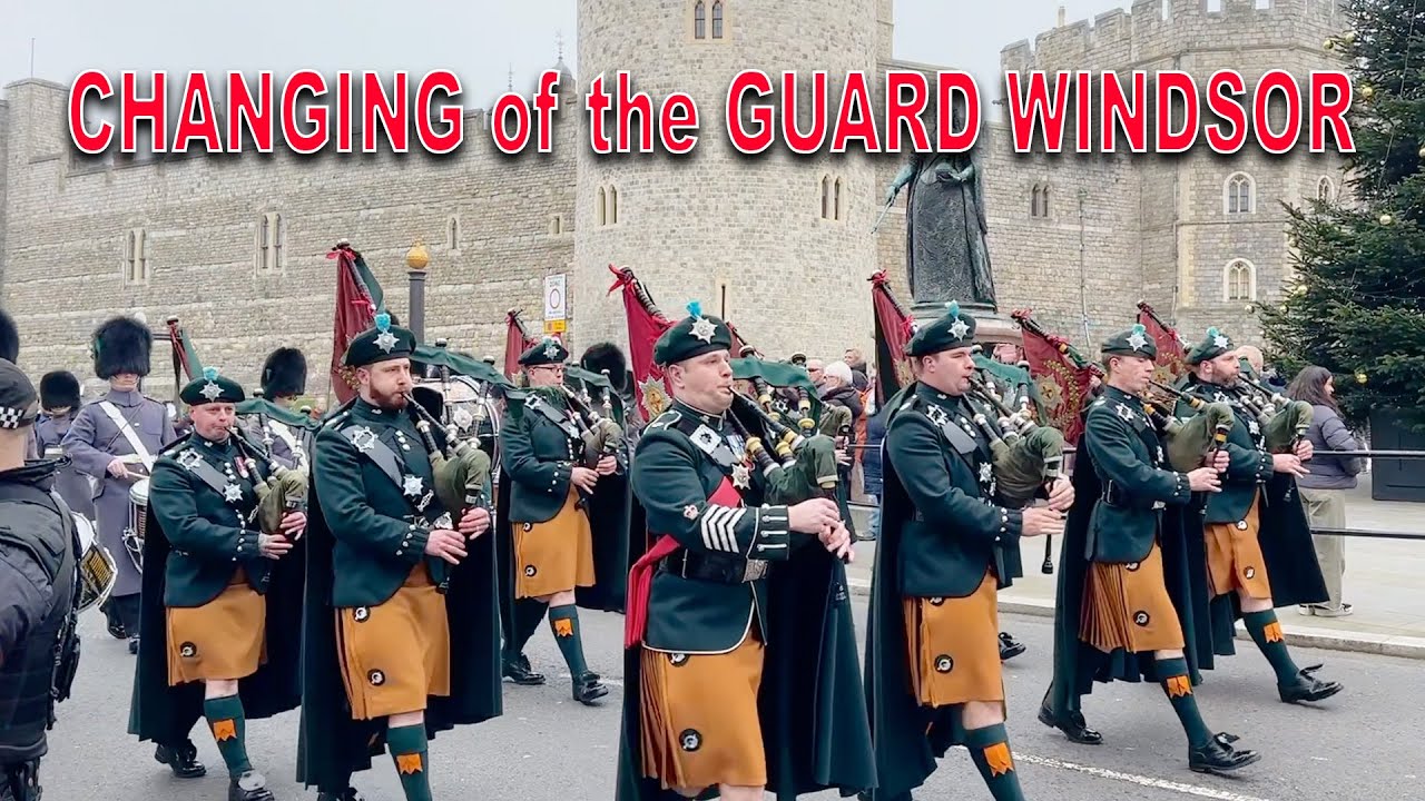 WINDSOR CASTLE GUARD Pipes of Number 12 Company Irish Guards with Number 12 Company Irish Guards💂‍♀️
