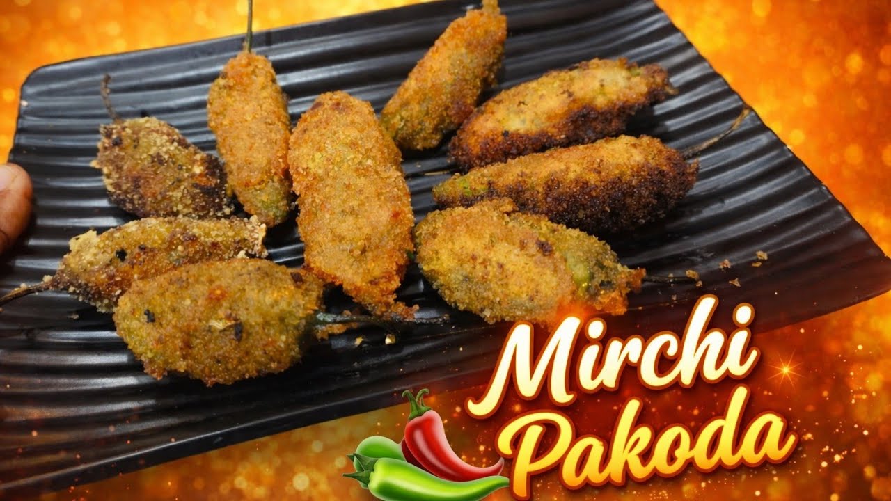 Mirchi vada | stuffed mirchi pakoda | Mirchi bajji @cookwithshabina #youtube #roza 
