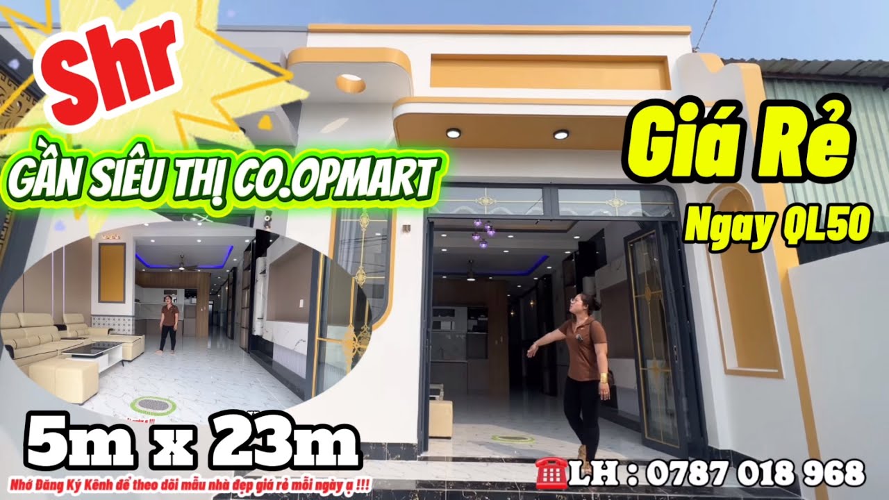 Nhà ngay siêu thị co.opmarp cần giuộc QL50 ❇️Giá rẻ shr 5x 23m tặng nội thất bán nhà gần Bình Chánh
