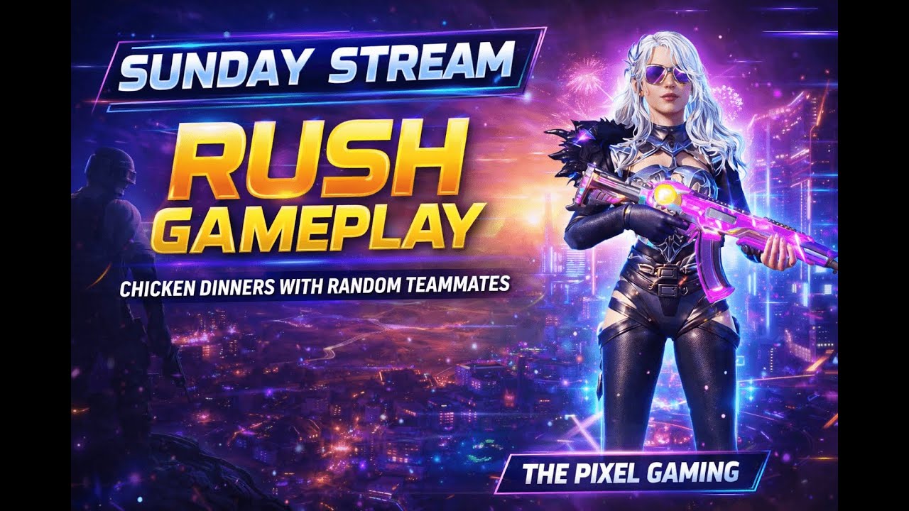 SUNDAY STREAM 🔥 | RUSH GAMEPLAY | CHICKEN DINNERS with RANDOM TEAMMATES 🍗 | PUBG MOBILE LIVE