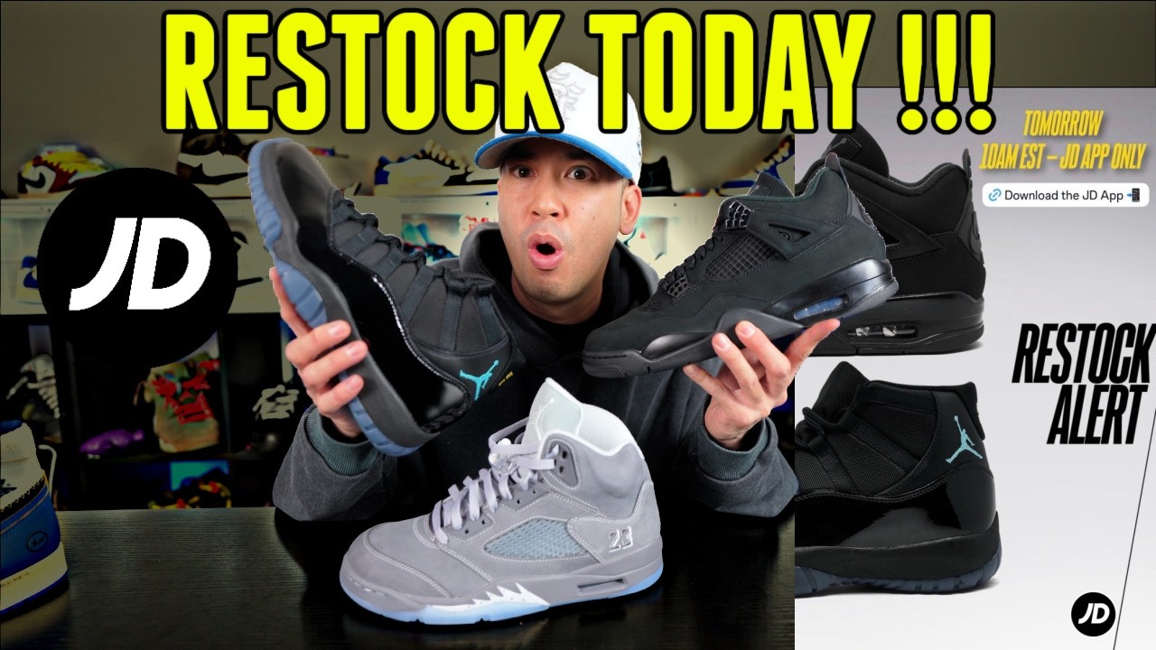 Сегодня в продаже снова кроссовки Jordan 11 Gamma Blue & Black Cat 4 от JD Sports.