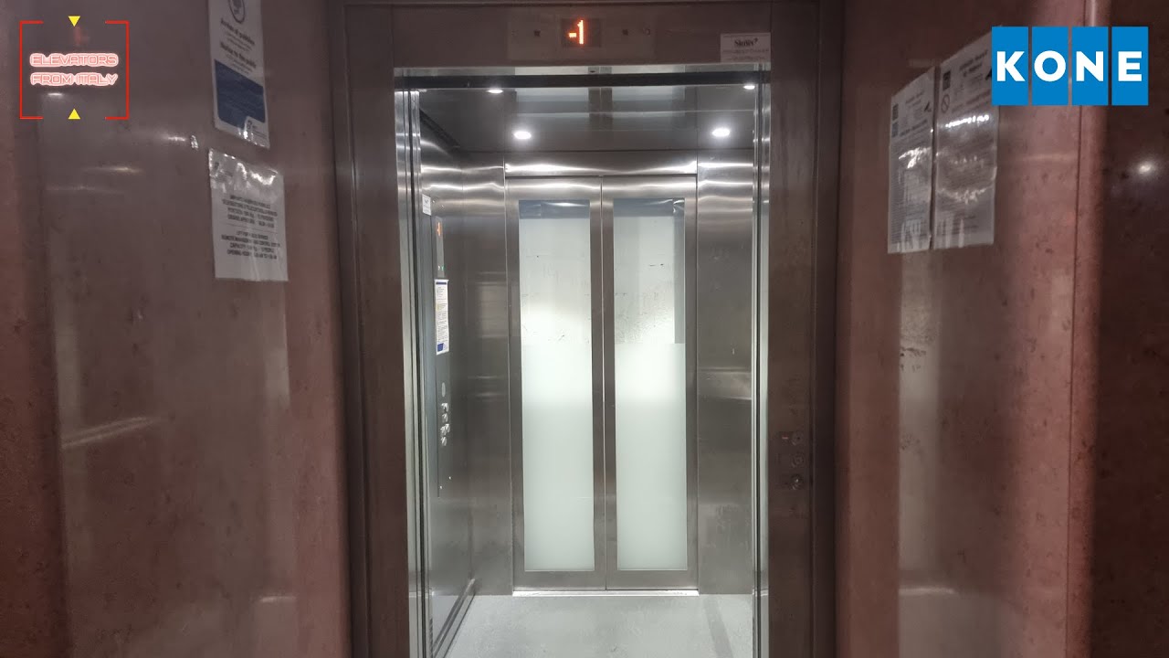 2 Different Kone Monospace MRL traction elevators@Pisa Centrale Railway Station Pisa, Italy
