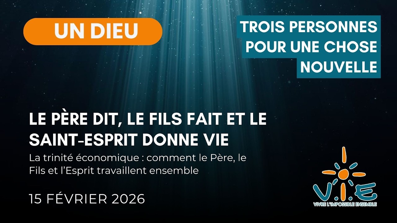 TROIS Personnes  pour une chose nouvelle | EGLISE VIE