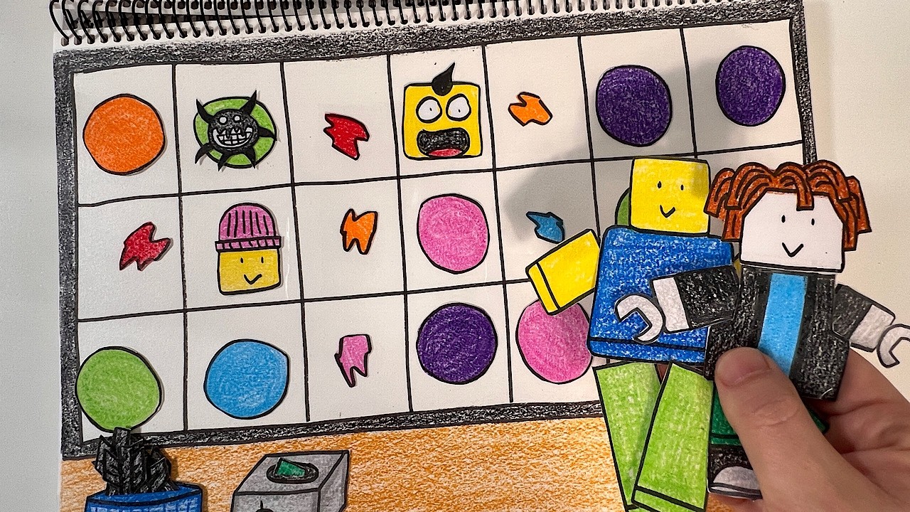 [Paper DIY ASMR] Get Noob & Bacon Hair Plushies by balloons pop🎈 (풍선 터트리고 누비 & 베이컨헤드 인형 받기!)