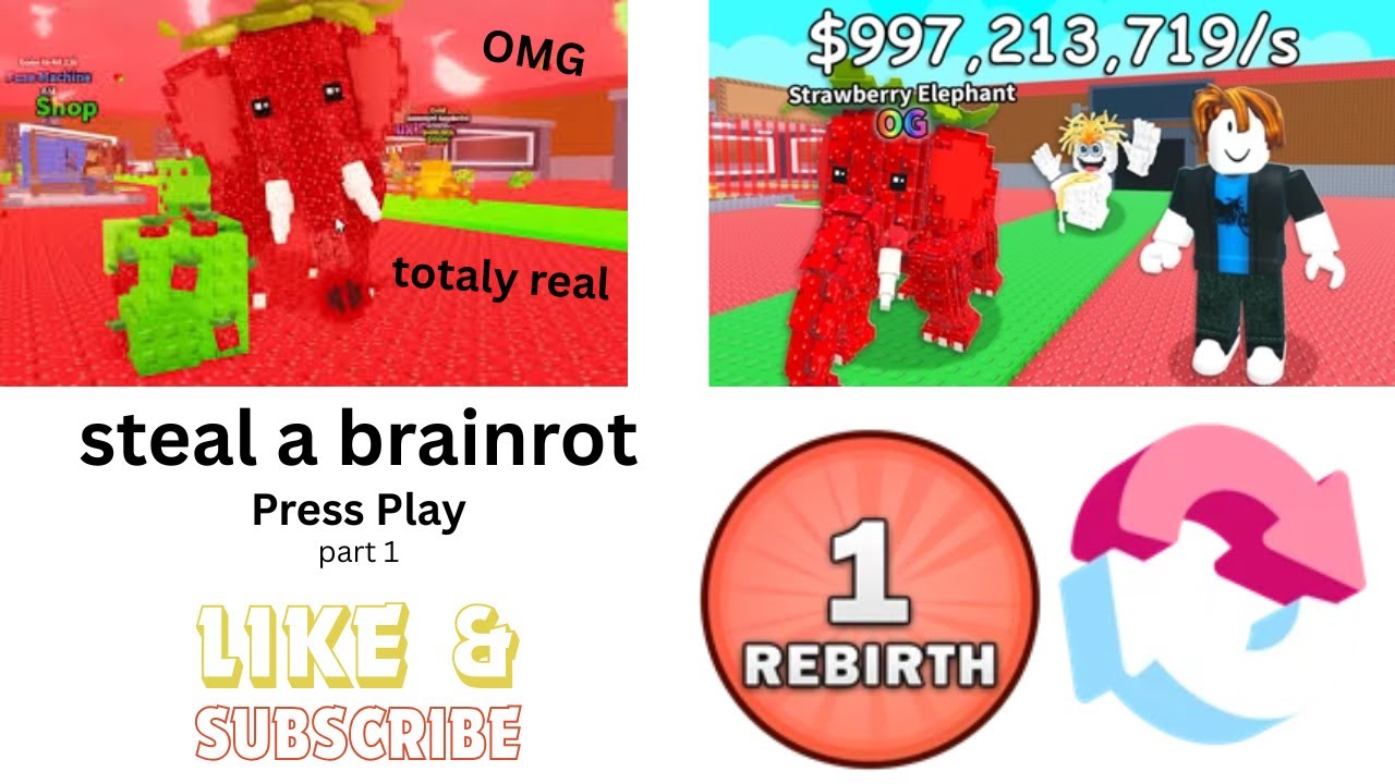 Steal a Brainrot CHAOS! 1 Rebirth + Map Glitch Girl + My Pizzanini Almost Stolen!