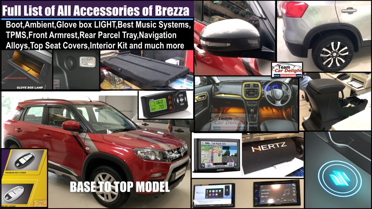 Brezza All Interior,Exterior Accessories with Price | Brezza Accessories Full List | Brezza Modified
