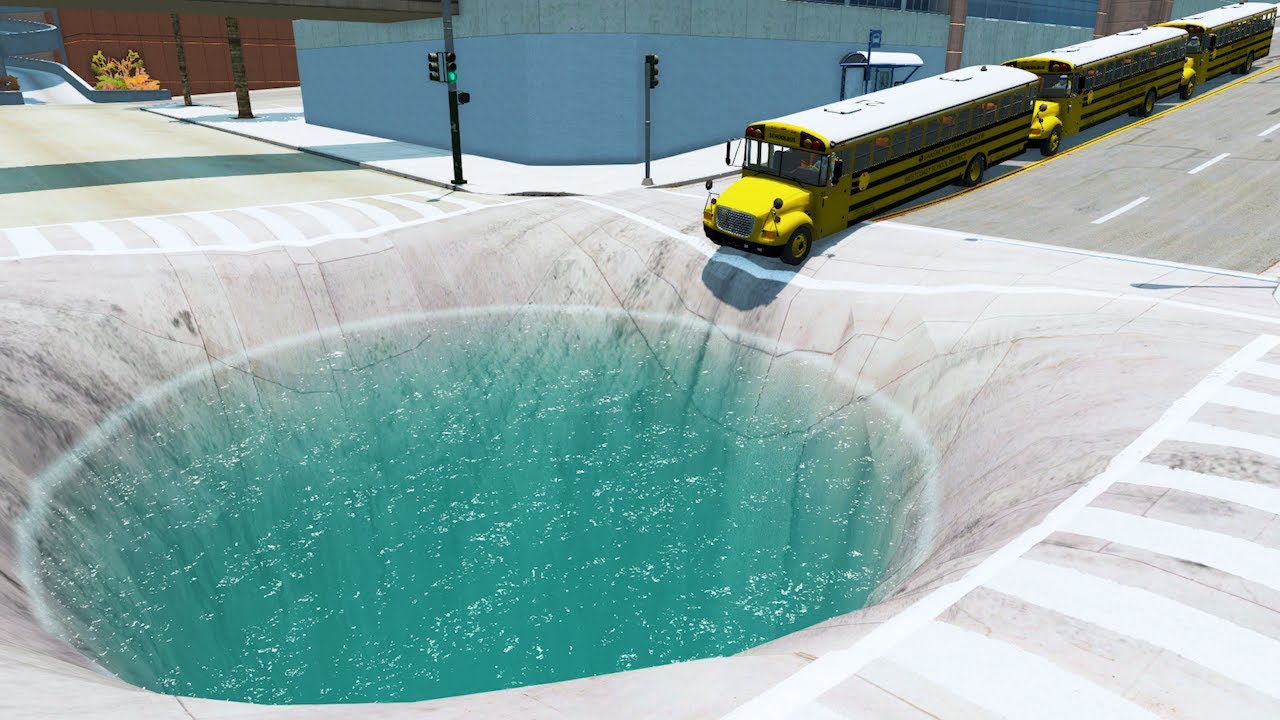 Cars vs Giant Water Pit &ndash; BeamNG.Drive by BeamNG Enthusiast