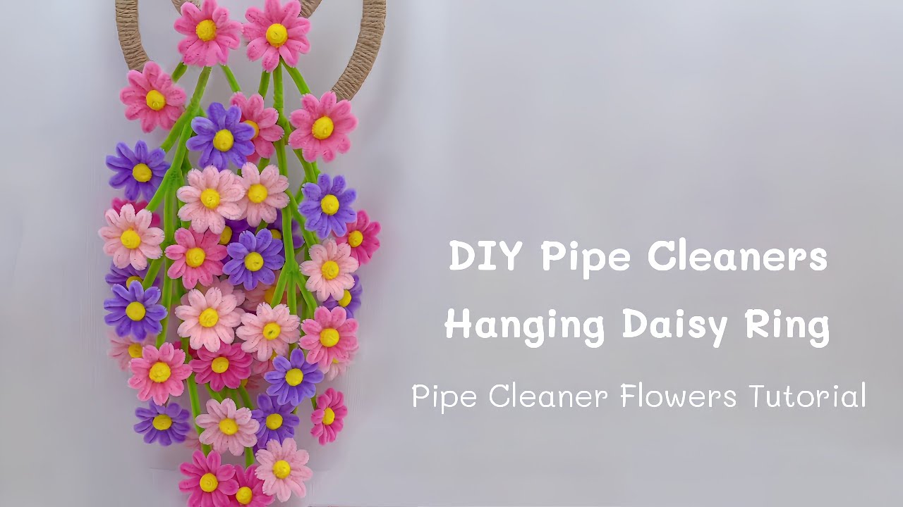 DIY Daisy Flower | how to make hanging daisy ring with pipe cleaners | pipe cleaner crafts tutorial