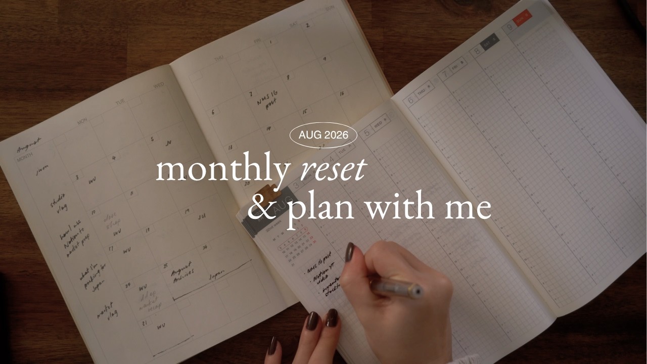August plan with me & monthly reset ✸ small business goal setting