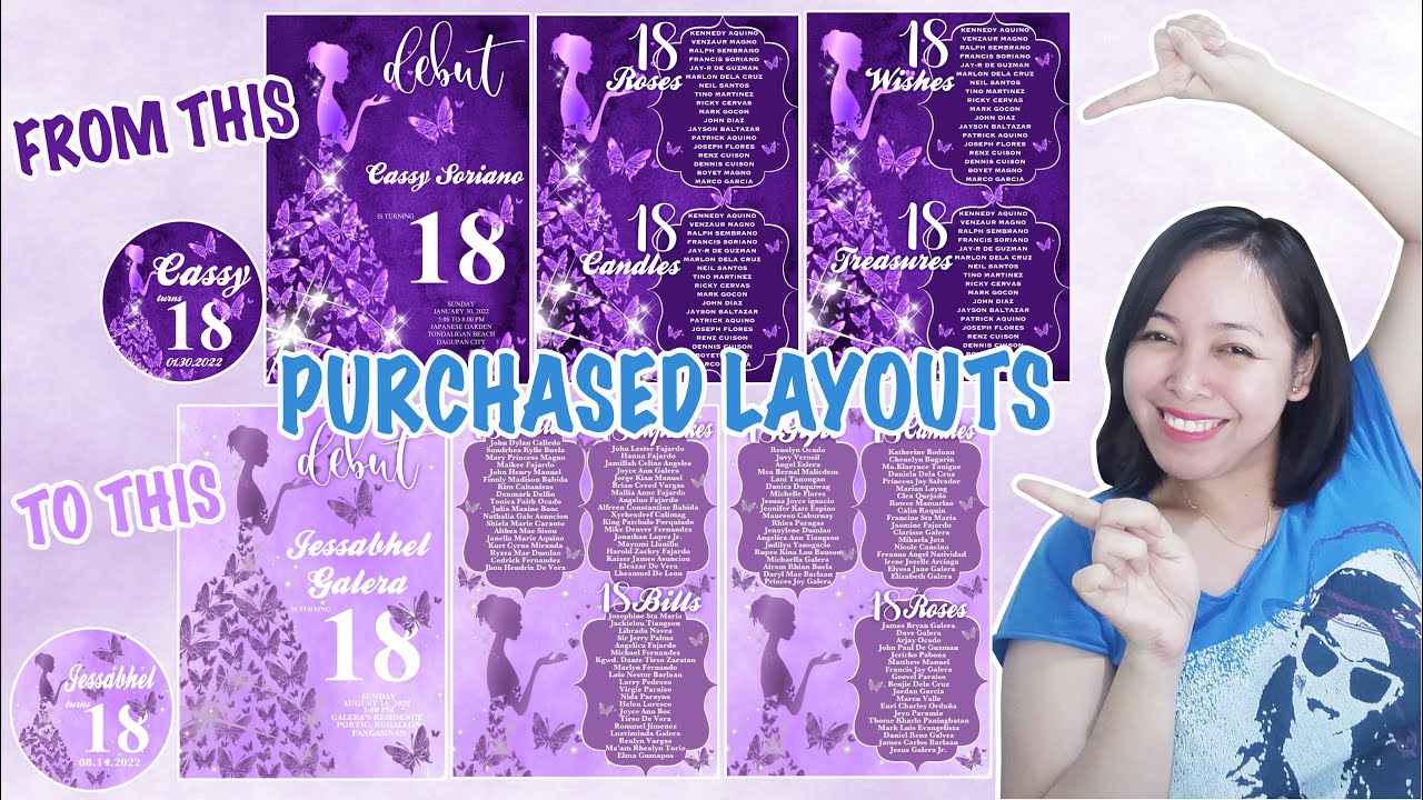 DEBUT INVITATION LAYOUTS PURCHASED BY CLIENT | EDIT TAYO ❤️ | Cassy Soriano