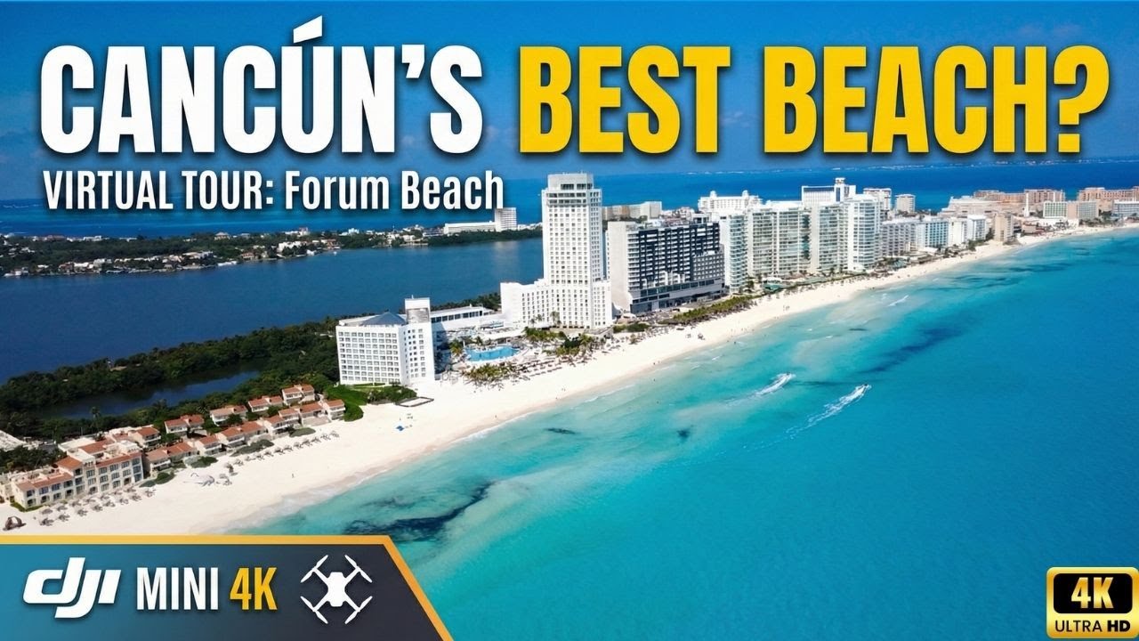 PLAŻA NR 1 W CANC&Uacute;N: Playa Forum z g&oacute;ry (4K)