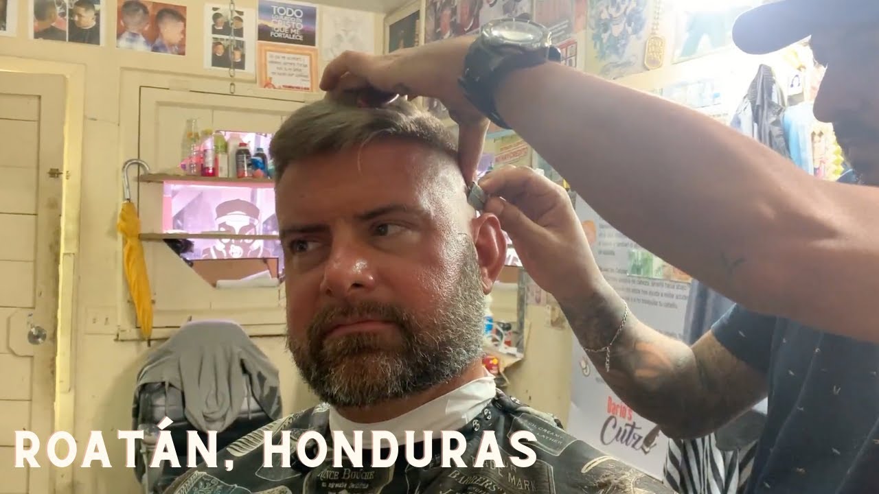 💈 BALD FADE HAIRCUT by Dario's Cutz Barber in Roatan, Honduras ASMR
