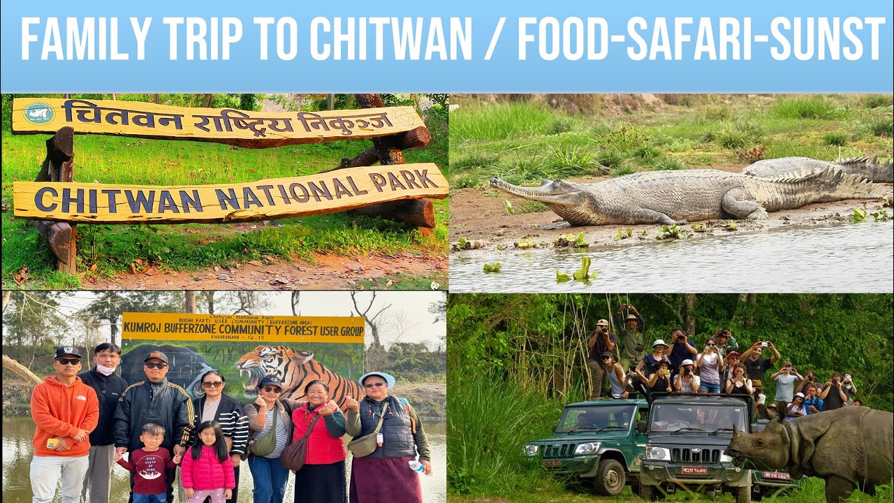 DAY-1 / FAMILY TRIP TO CHITWAN / LOCAL FOOD, JUNGLE JEEP SAFARI & AMAZING SUNSET 🌅 🦏