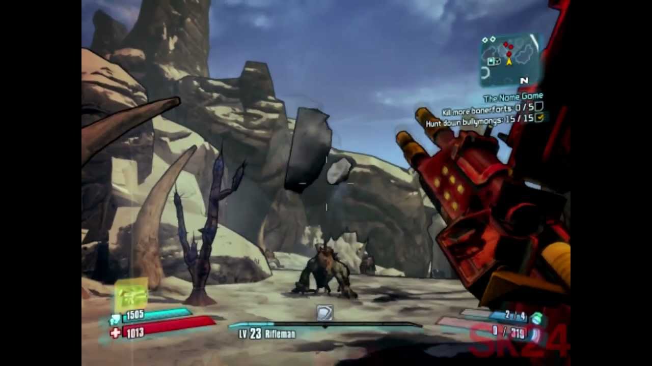 Borderlands 2: Shooting the Ferovore (Bullymong) Projectiles