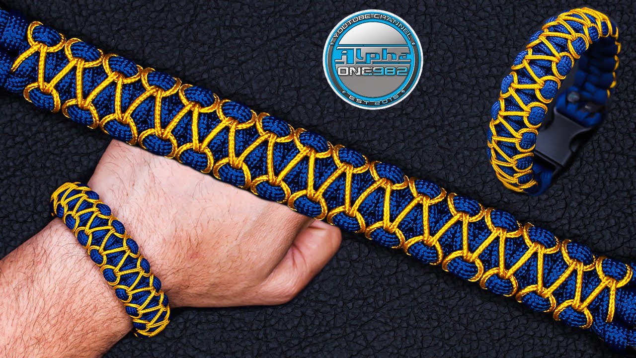How to Make a Paracord Bracelet Cobra Knot with Herringbone Micro Cord Stitching Tutorial