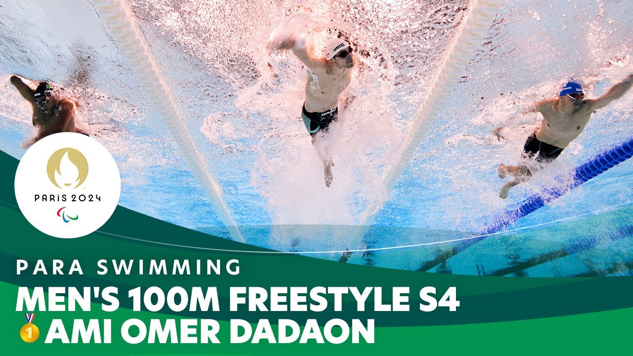 🇮🇱 Ami Omer Dadaon Grabs Gold in Men's 100m Freestyle S4 | Para Swimming - Paris 2024 Paralympics