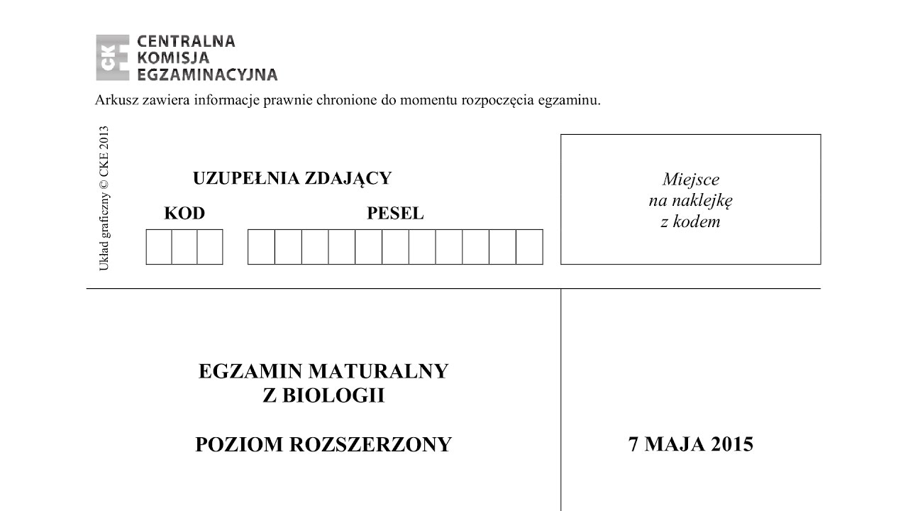 Biologia Maj 2015 STARA PODSTAWA część 2 (Live) [matura]