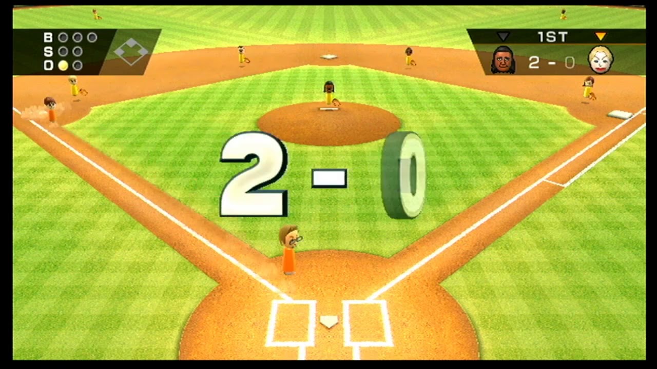 Wii Sports Baseball David vs Julie